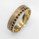 14 kt Gold Memoryring mit Diamanten, GG 585/000,