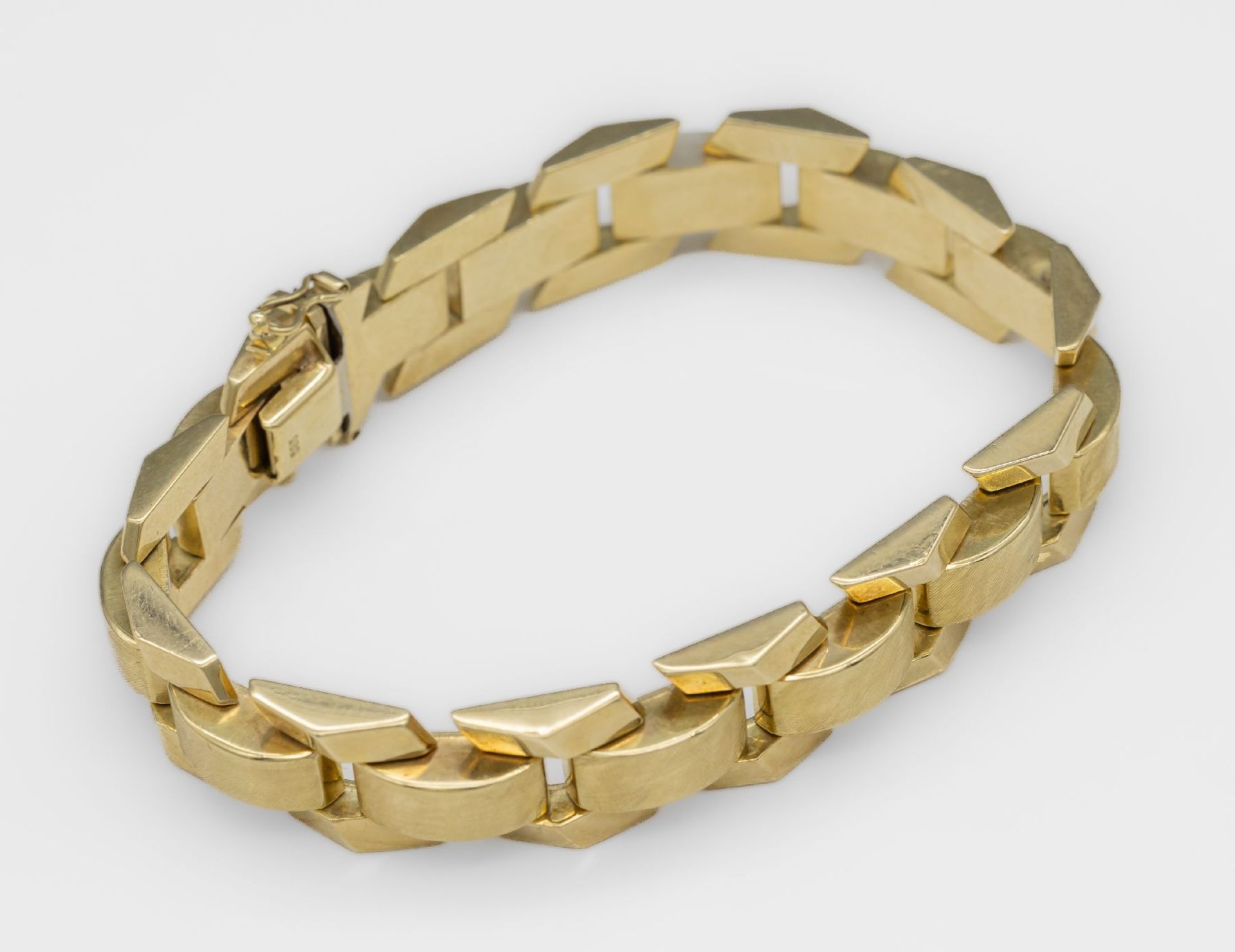 14 kt Gold Armband,   GG 585/000, Glieder teilw. poliert