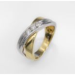 14 kt Gold Ring mit Brillanten, GG/WG 585/000, 3