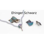 Konvolut EHINGER SCHWARZ Schmuckset mit Email und Perlen,