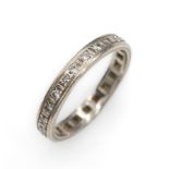 18 kt Gold Diamant-Memoryring, WG 585/000, rundum bes.