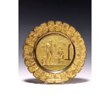 Jahreszeitenteller, Mitte 19.Jh., Bronze, vergoldet,