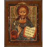 Ikone, Russland, 2.H.19.Jh., Christus Pantokrator,