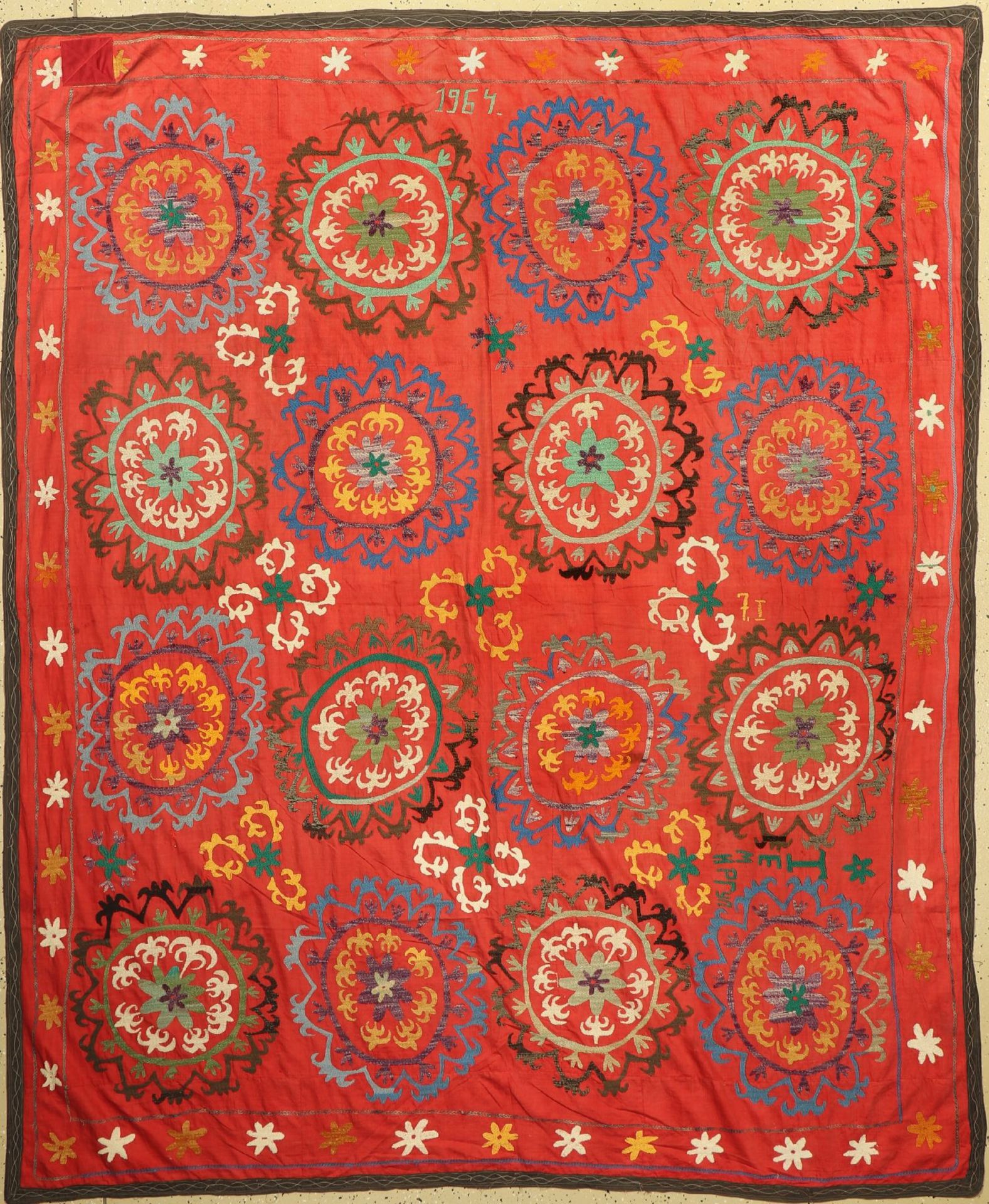 Susani,   Tadschikistan, datiert 1964, Baumwollstickerei,