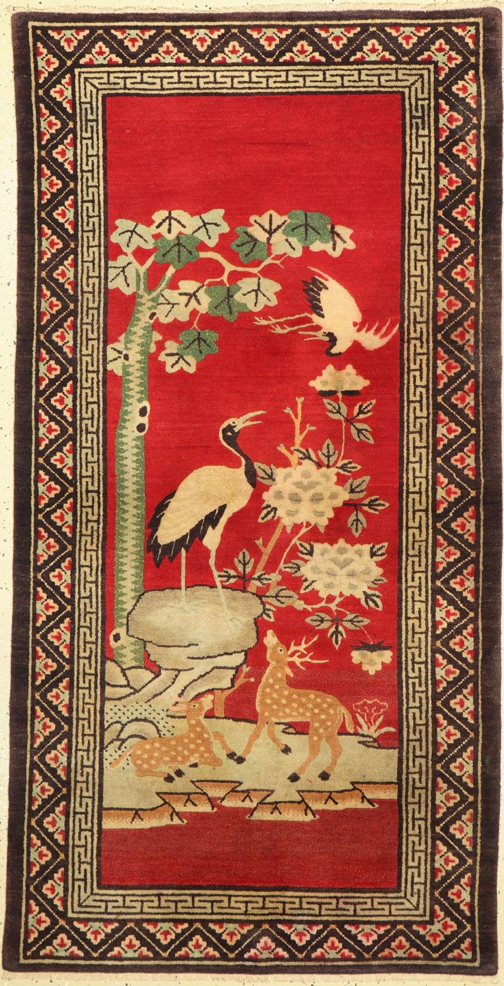 Pao Tow antik,   China, um 1910, Wolle auf Baumwolle, ca.