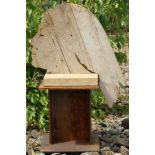 Skulptur, Andreas Helmling, 2-tlg., Metall/Holz,