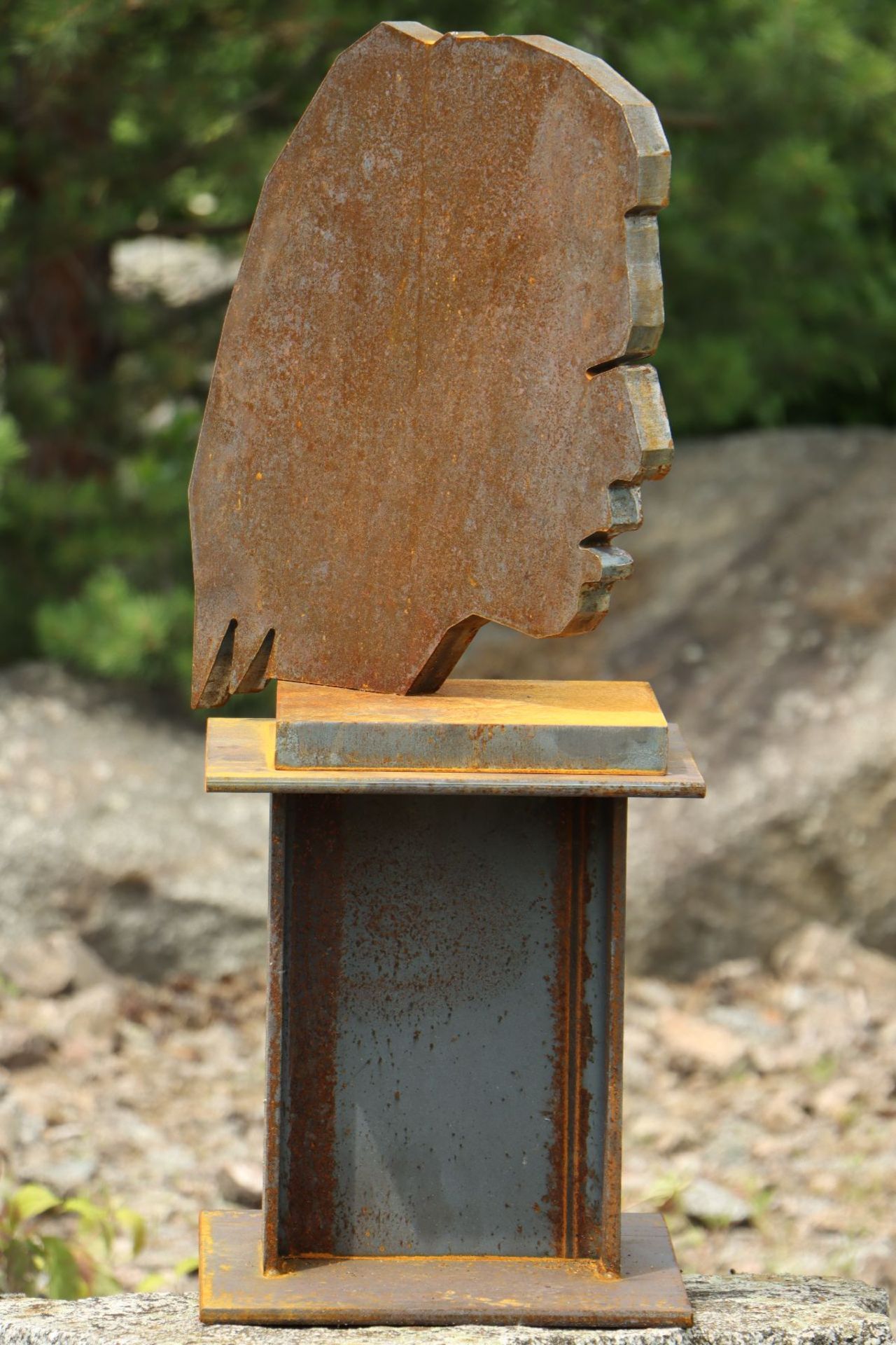 Skulptur, Andreas Helmling,  2-tlg., Eisen/Metall, Eisen,