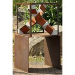 Skulptur, Andreas Helmling, Eisen/Metall/Backstein, zwei