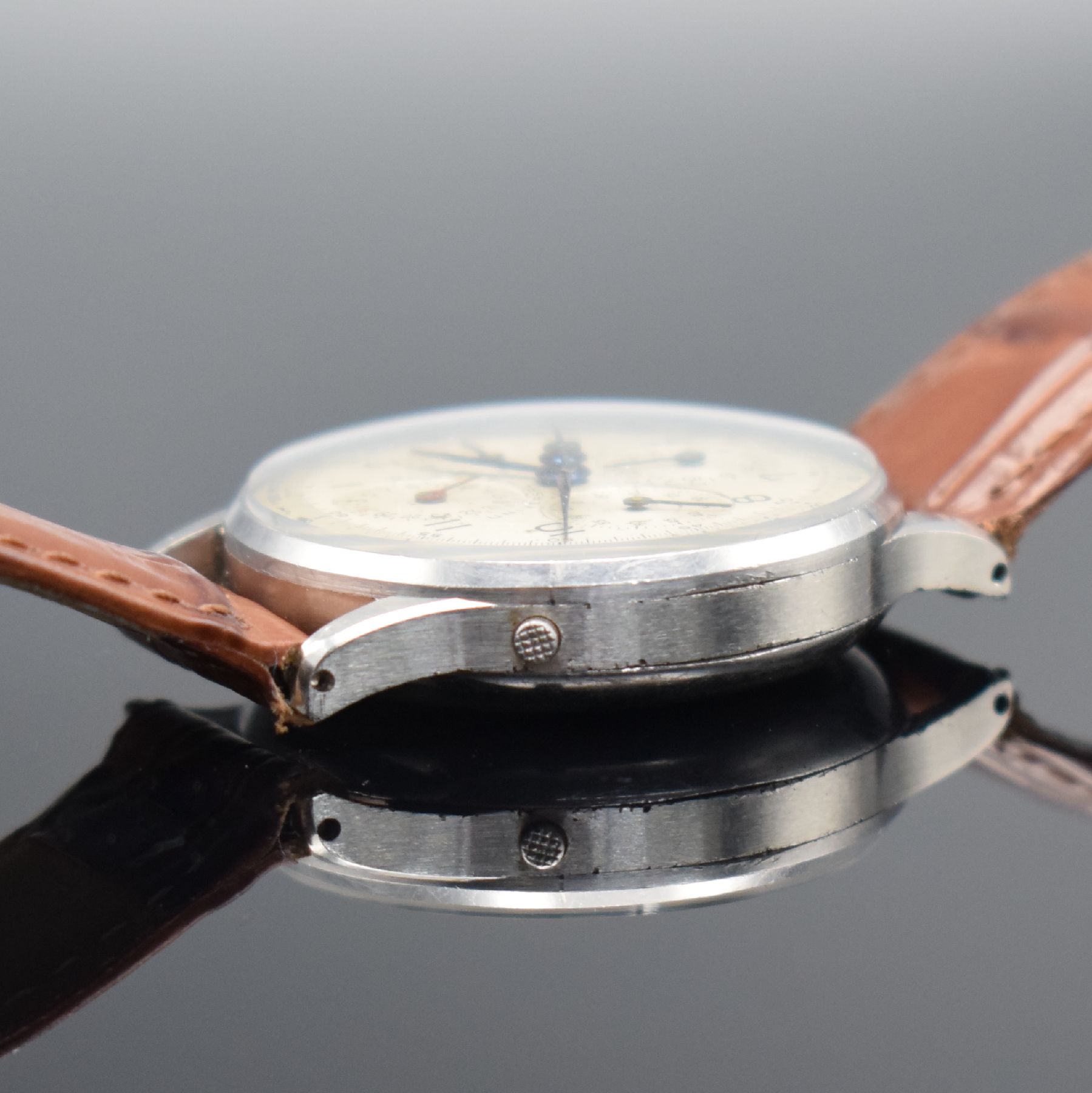 UNIVERSAL GENEVE Dato-Compax Herrenarmbanduhr in Stahl, - Image 5 of 9