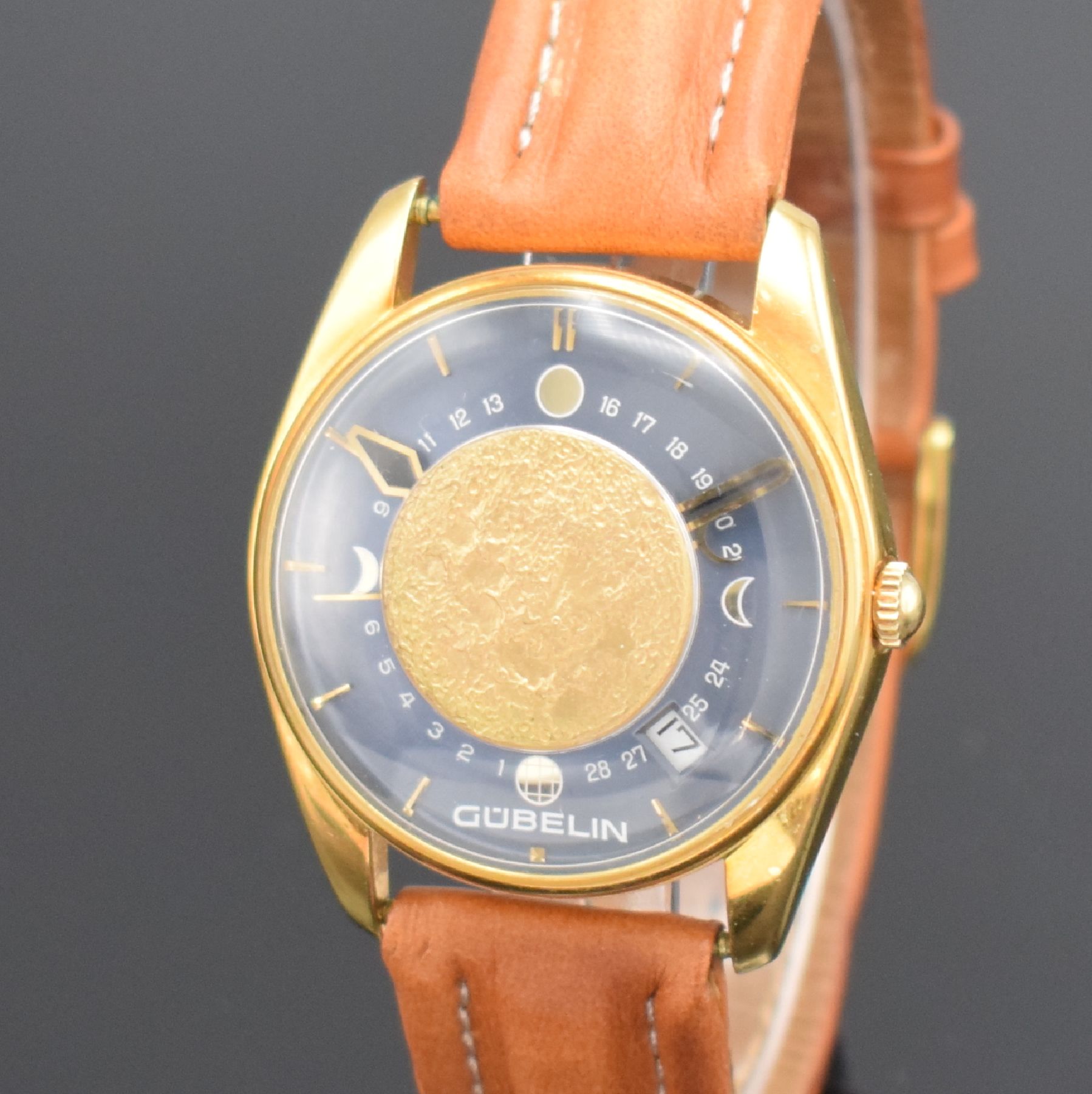 GÜBELIN seltene & ausgefallene Armbanduhr in GG 750/000, - Image 4 of 5