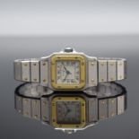 CARTIER Santos Damenarmbanduhr in Stahl/Gold, Schweiz um