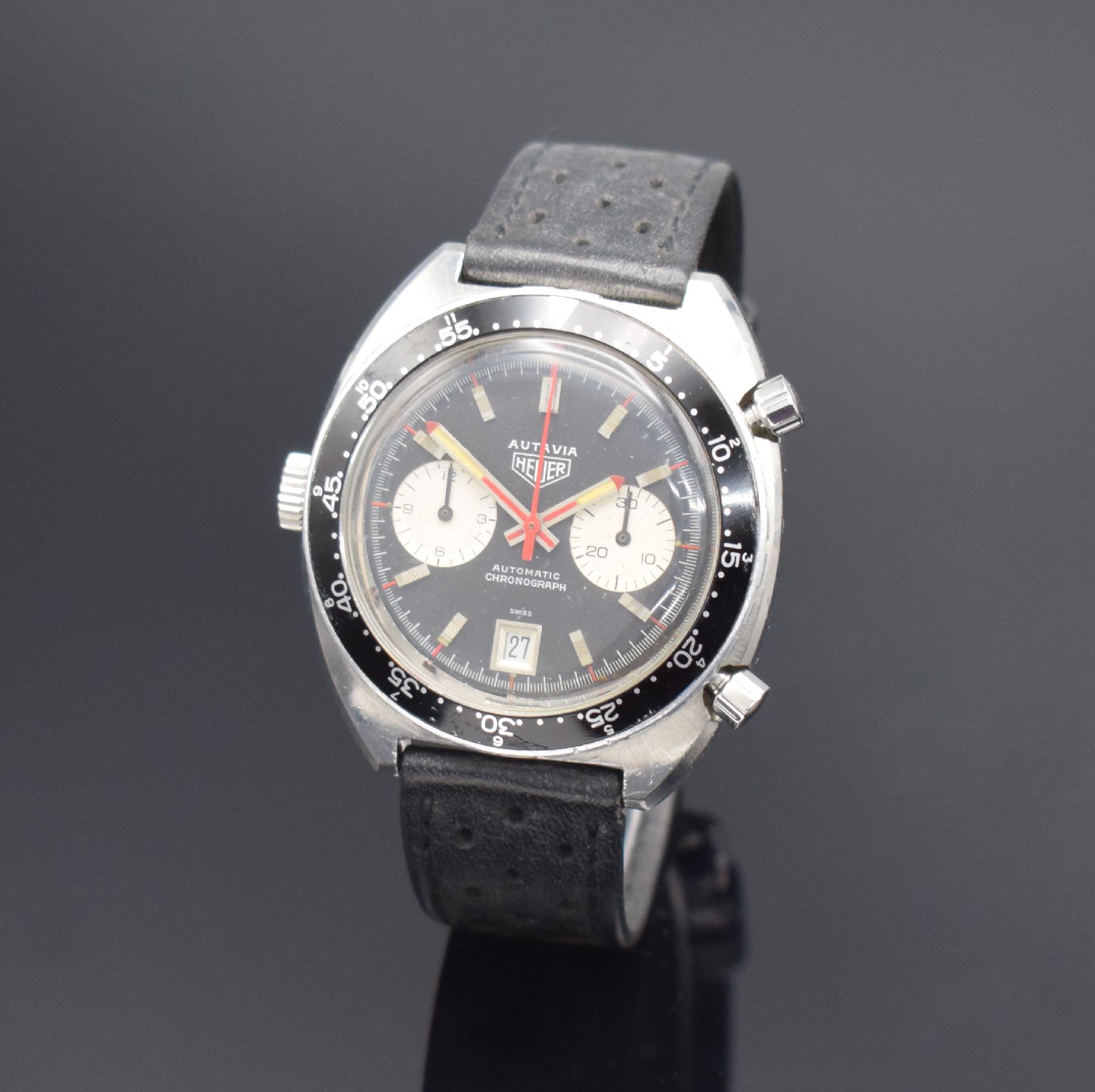 HEUER Autavia Referenz 1163 Herrenarmbanduhr mit