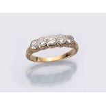 14 kt Gold Brillant-Ring, GG/WG 585/000, 1940er Jahre, 5