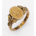 14 kt Gold Siegelring, GG 585/000, deutsch um 1930,