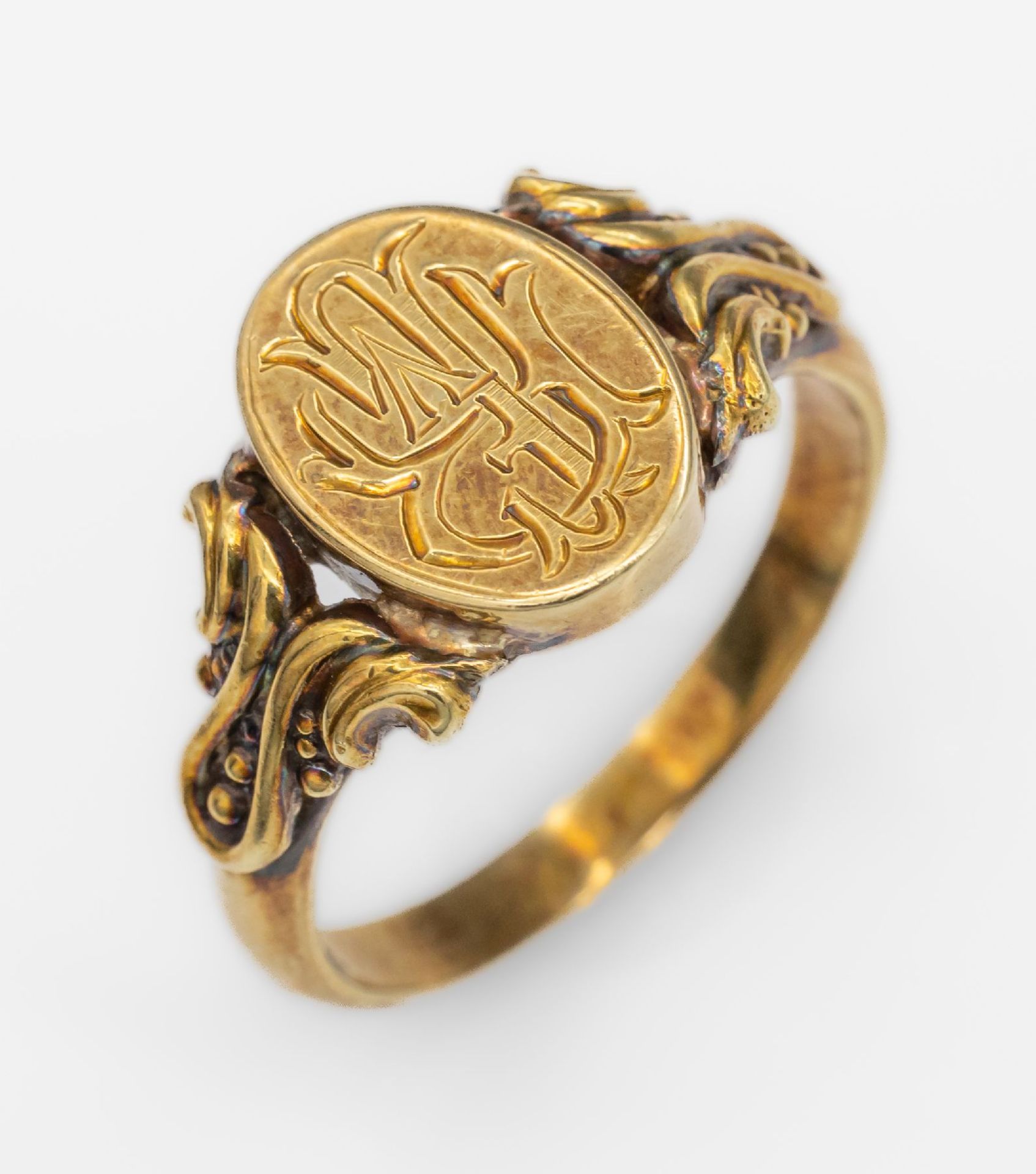 14 kt Gold Siegelring, GG 585/000, deutsch um 1930,