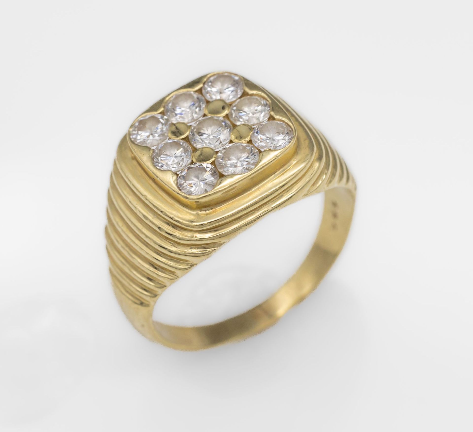 14 kt Gold Brillant-Ring, GG 585/000, Ringkopf