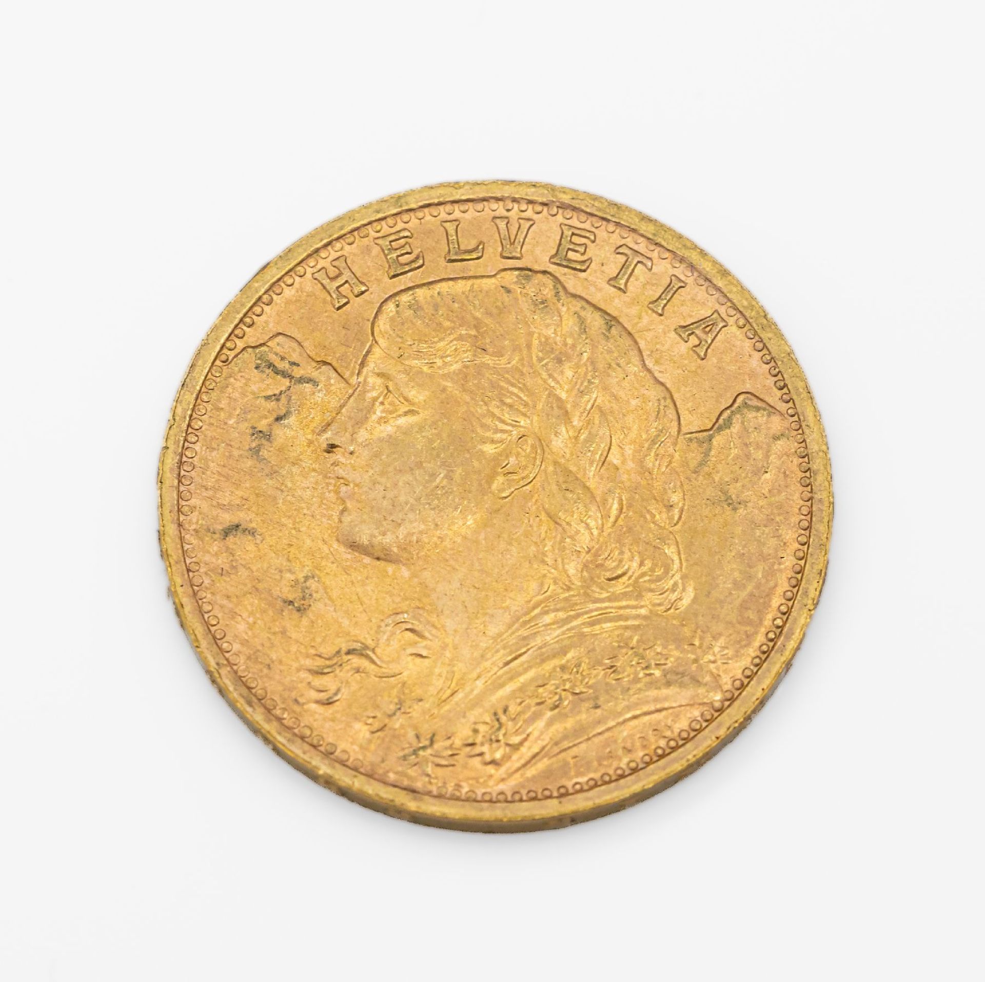 Goldmünze, 20 Franken, Schweiz, 1947, sogn. Vreneli,