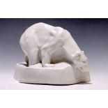 Skulptur, Bunzlau, 20er Jahre, Eisbär auf Scholle,