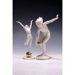 Zwei Porzellanfiguren, Hutschenreuther, Tänzerin auf