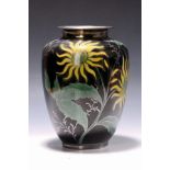 Vase mit Silver-overlay, Krautheim, 1950er Jahre,