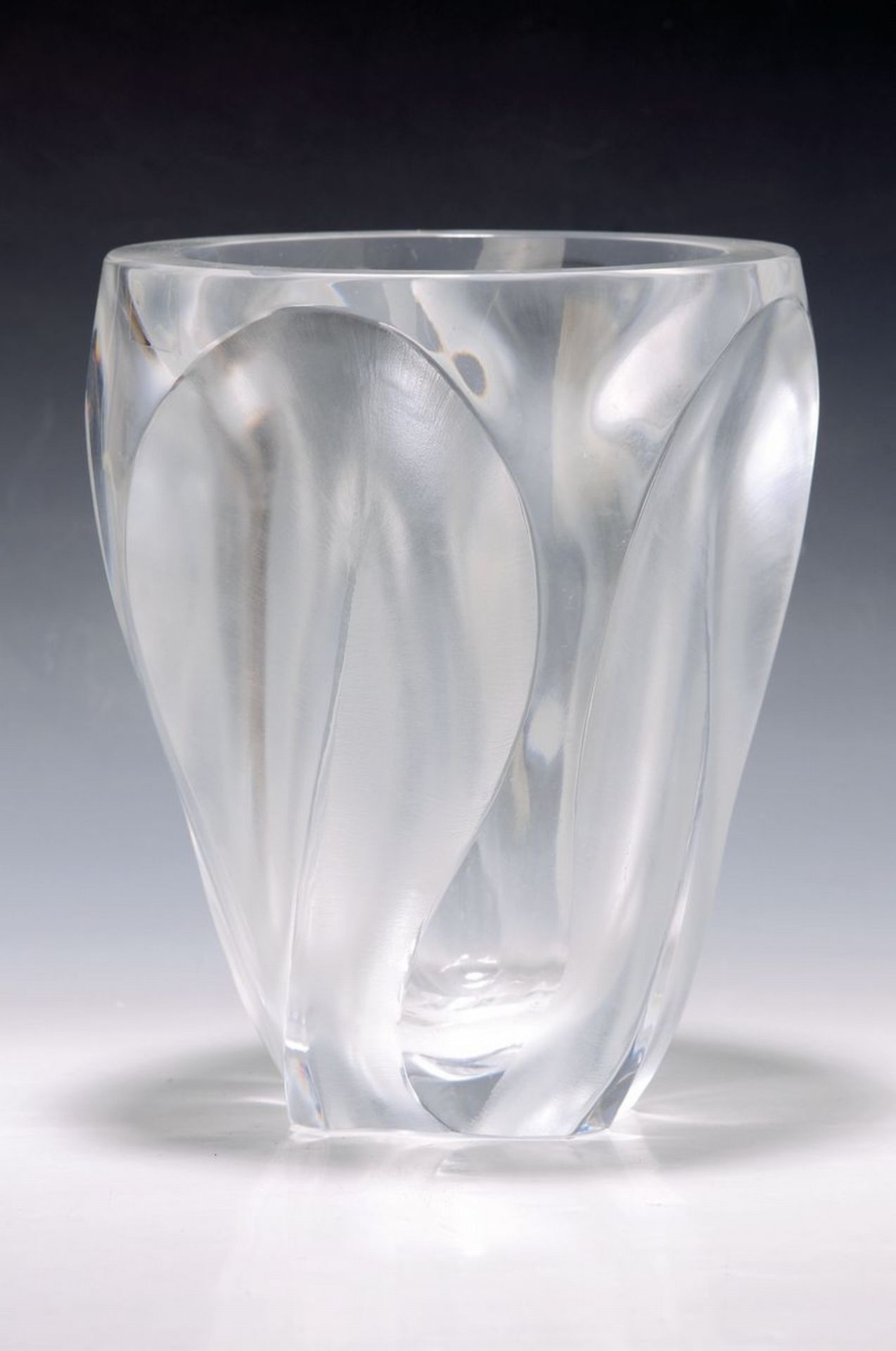 Schwere Glasvase, Lalique France, um 1960- 65,