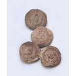 Konvolut 4 antike Münzen, Iran, Sassaniden,best. aus: 1