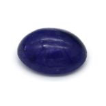 Loser Tansanitcabochon, 36.62 ct, oval, deep violetish