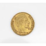Goldmünze, 20 Francs, Frankreich 1856, Napoleon III.