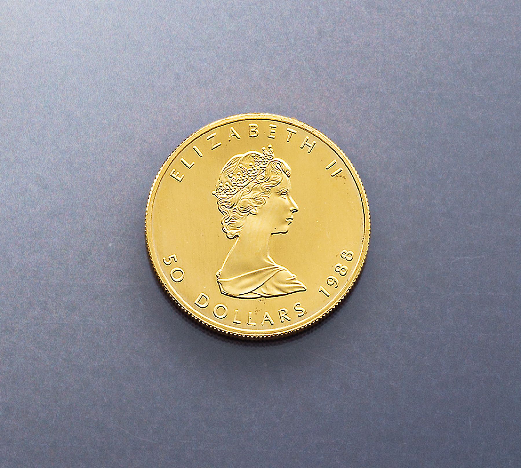 Goldmünze, 50 Dollar, Kanada 1988, Elizabeth II., Maple