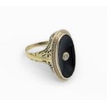 14 kt Gold Art-Deco-Ring, um 1920/30, GG 585/000,