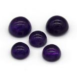 Lot 5 Amethyst-Cabochons zus. ca. 39.0 ct Schätzpreis: