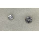 Lot 2 lose Diamanten zus. ca. 1.81 ct l. get. Weiß/p 2