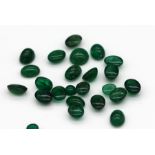 25 lose Smaragd-Cabochons zus. ca. 19.60 ct, nat.