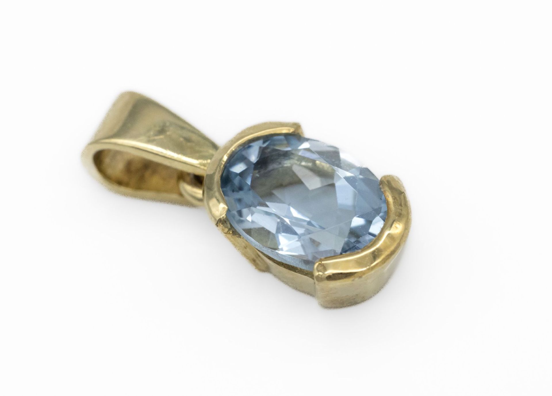 14 kt Gold Anhänger mit Aquamarin, GG 585/000,