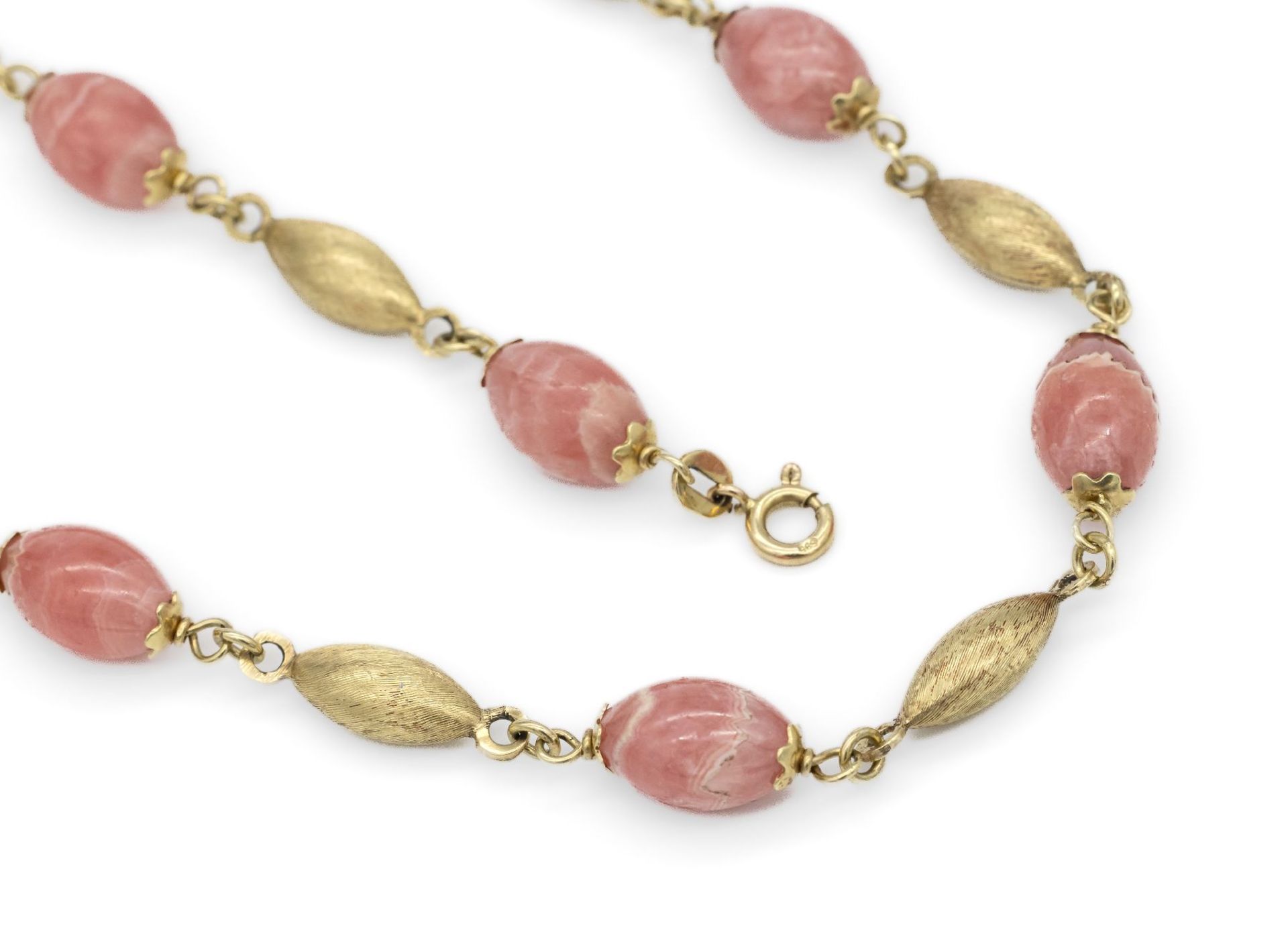 14 kt Gold Rhodochrosit-Schmuckset, GG 585/000, best.