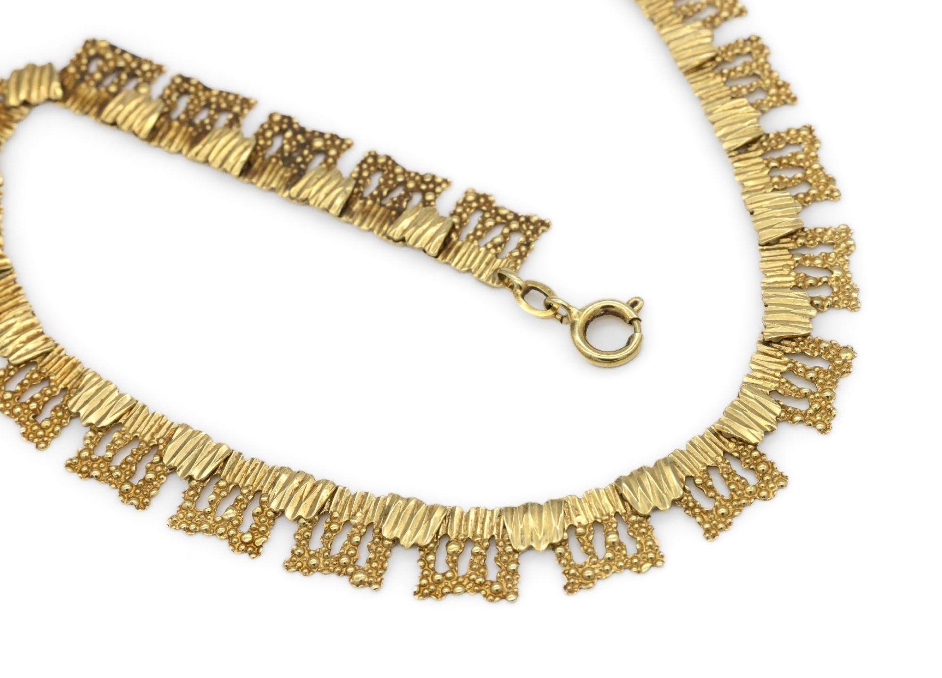 14 kt Gold Collier, GG 585/000, einzelne abstrakt