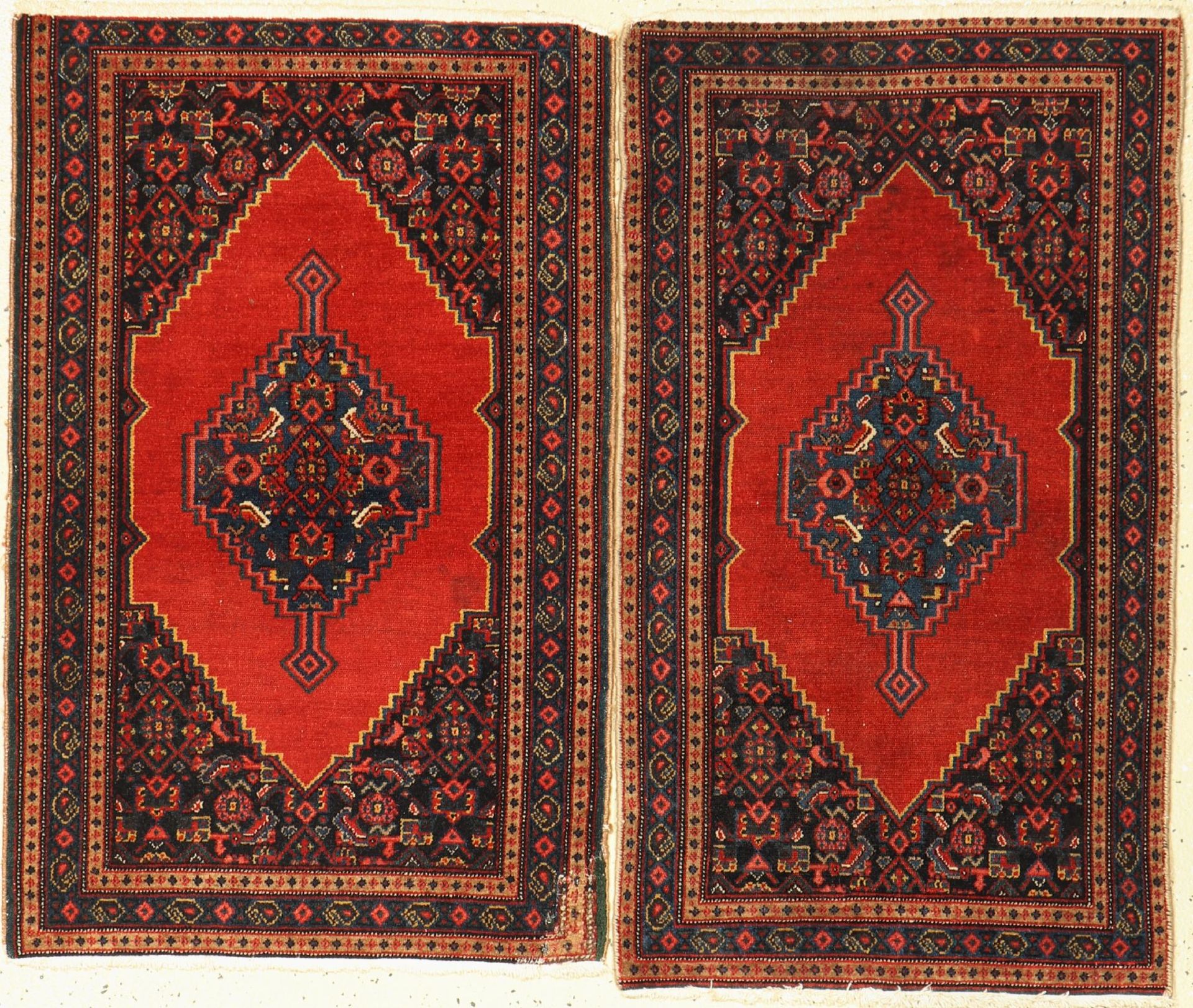 Ein Paar Antiker Senneh, Persien, um 1910, Wolle auf