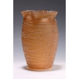 Drei Glasgefäße, Pallme-König, um 1900/20, a. große Vase,