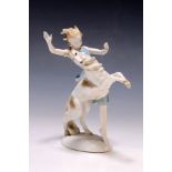 Porzellanfigur 'Frau mit Windhund/ Gespielen',