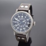 LACO Flieger-Beobachtung-Armbanduhr in Stahl,