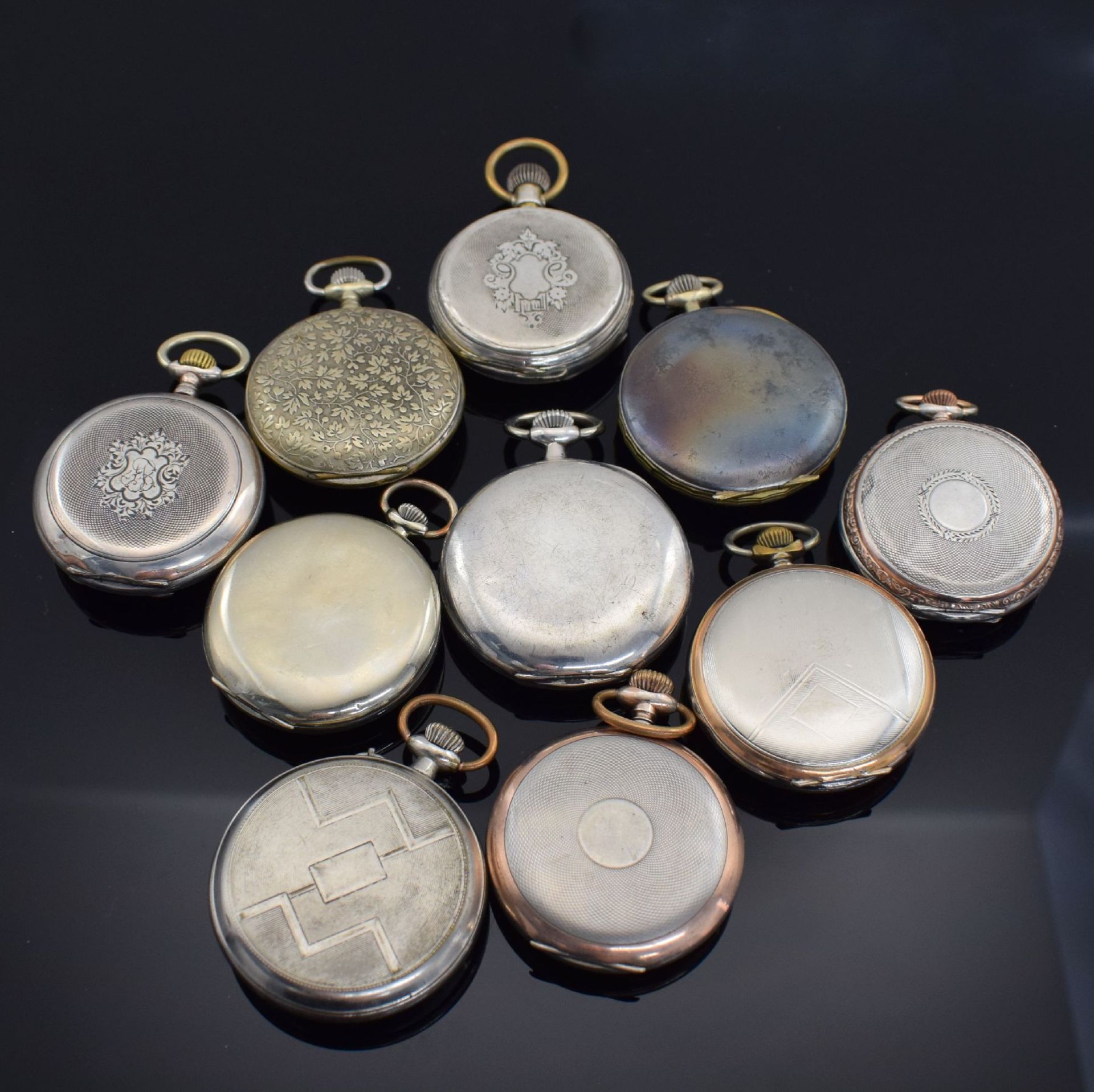 Konvolut: 10 Taschenuhren,  Schweiz um 1890- 1950, Silber- - Bild 2 aus 3