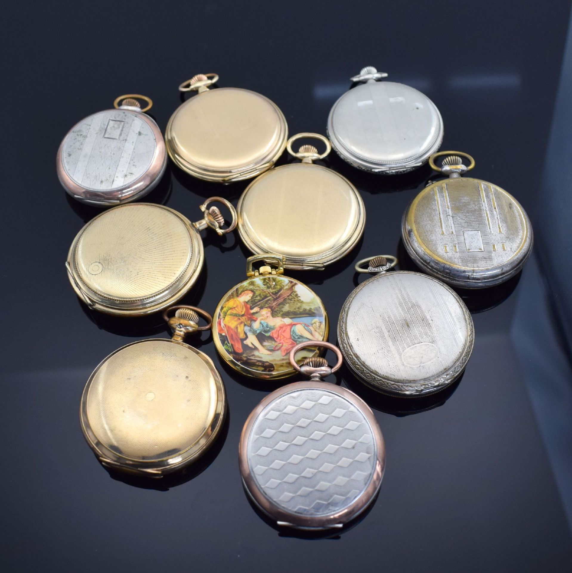 Konvolut: 10 Taschenuhren,  Schweiz um 1900- 1930, - Bild 4 aus 5