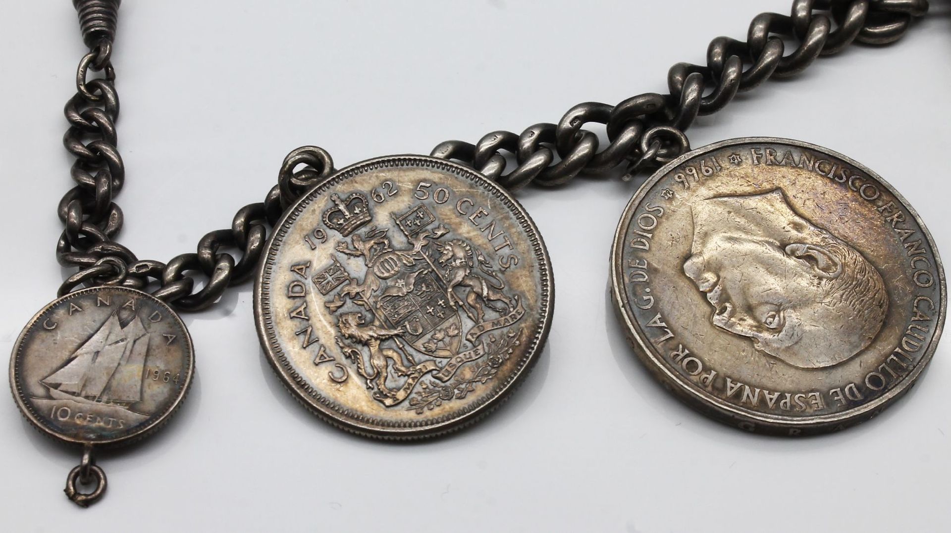 Münz-Charivari,   Silber gepr., mit 10 angehängten Münzen - Bild 7 aus 7