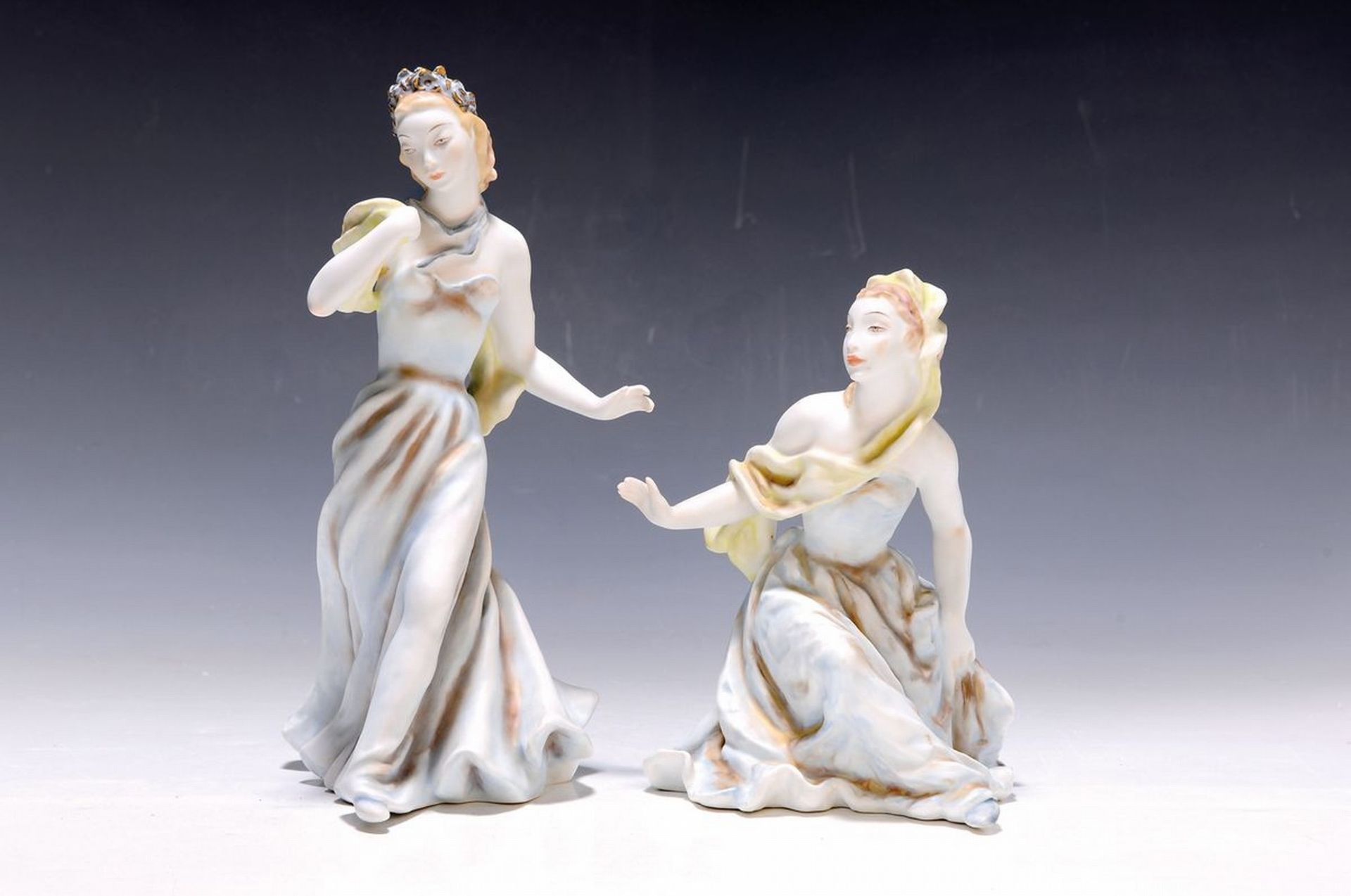 Zwei Porzellanfiguren, Rosenthal, Entwurf Friedrich