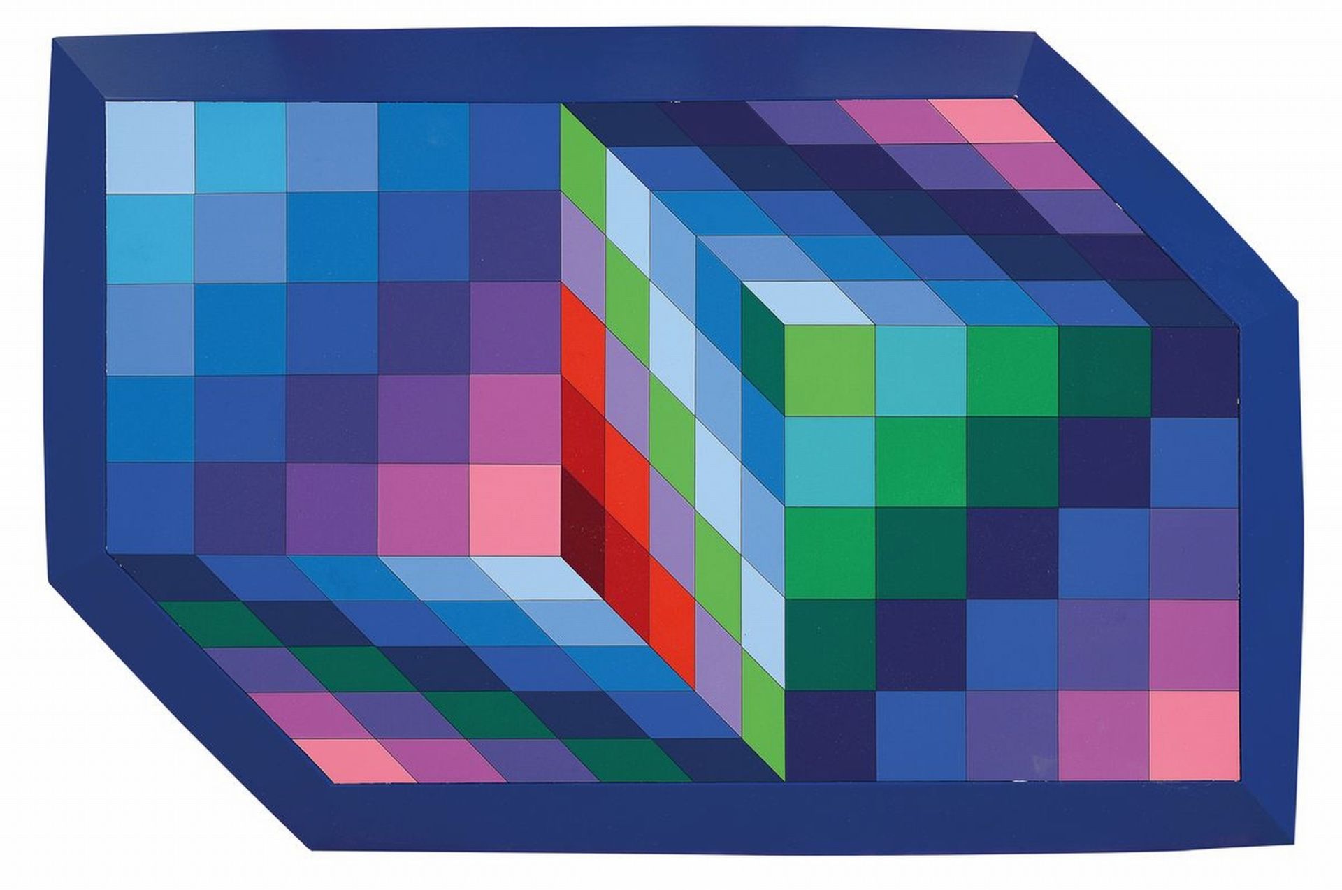 Victor Vasarely, 1906-1997,  Gestalt-Sin 1970, verso