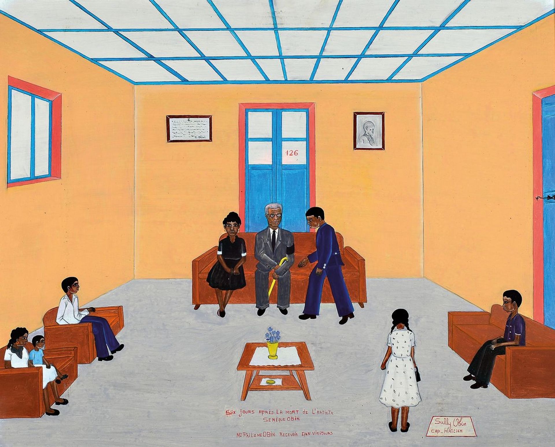 Sully Obin, 1916-2012 Haiti,  Gemälde in Öl/ Hartfaser,