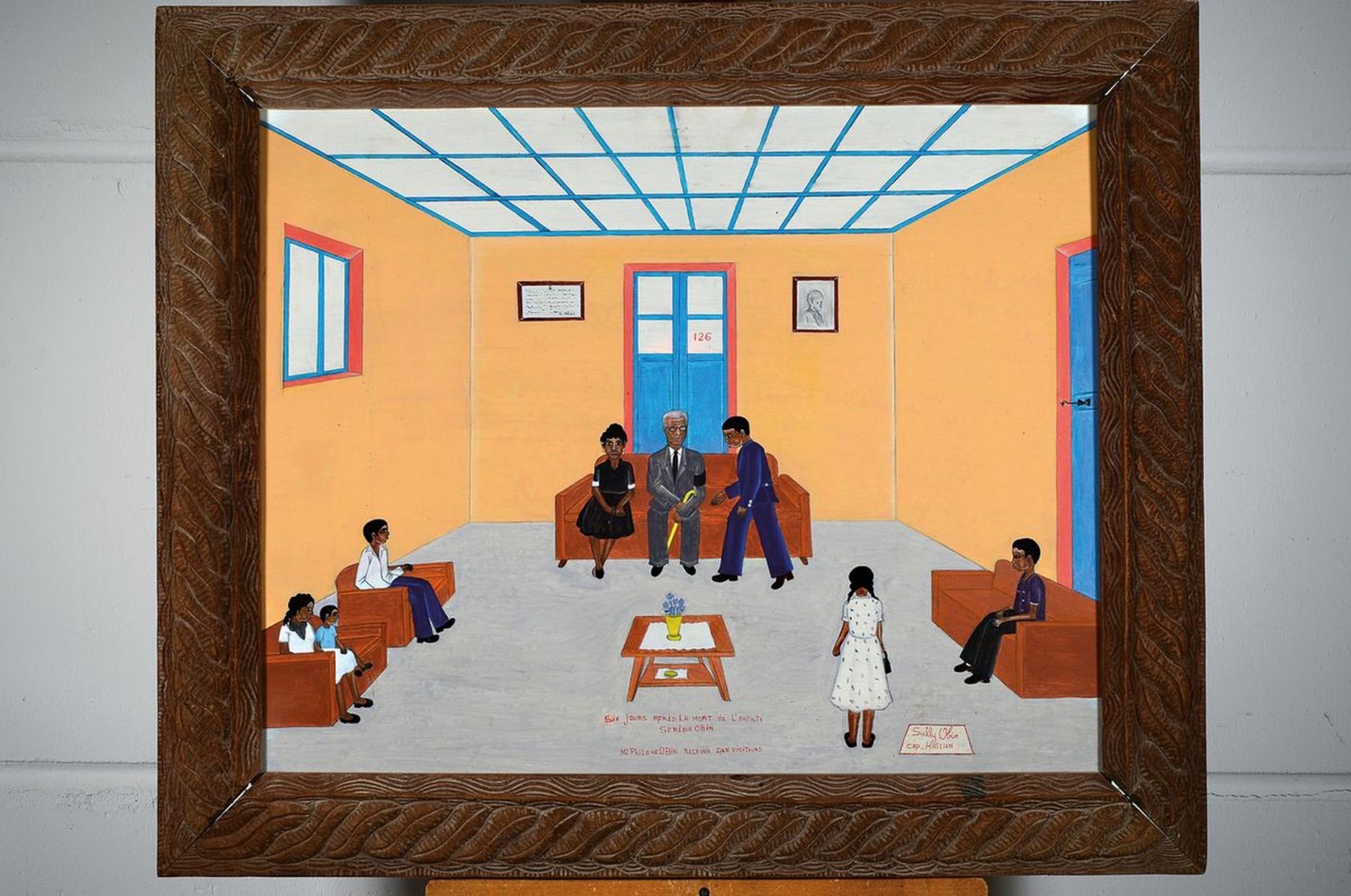 Sully Obin, 1916-2012 Haiti,  Gemälde in Öl/ Hartfaser, - Bild 3 aus 3