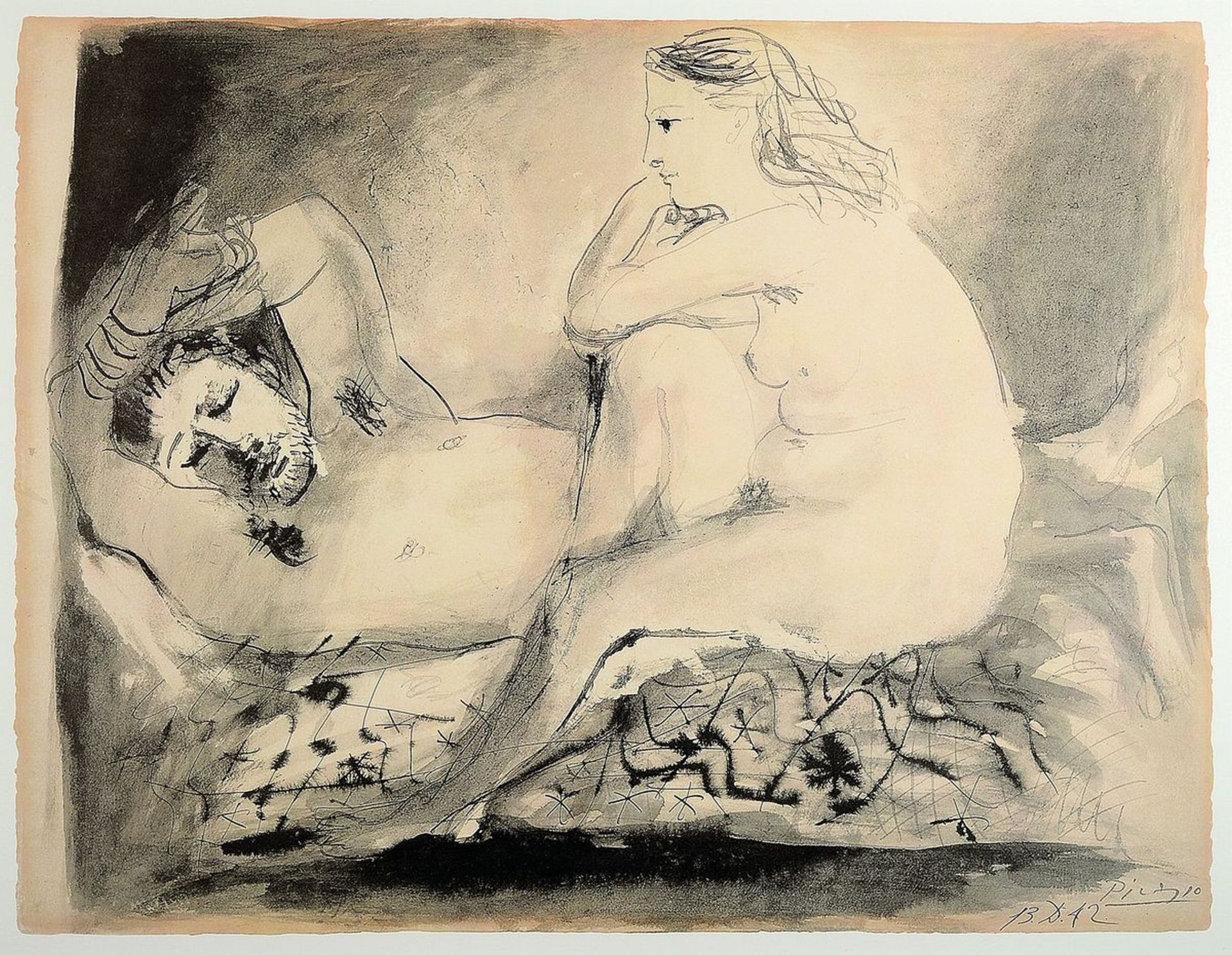 Pablo Picasso, 1881-1973,  Le Dormeur, Lithographie von