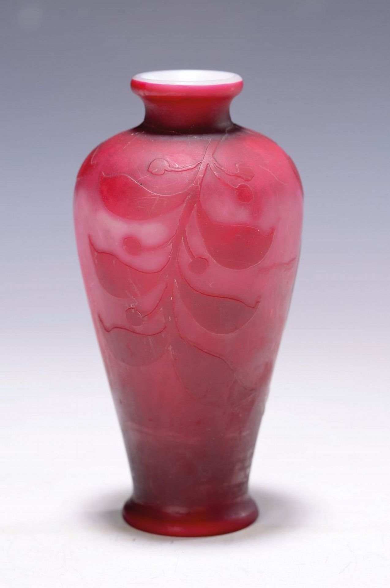 Kleine Vase, A. Gauthier, Paris, um 1920/30,  farbloses