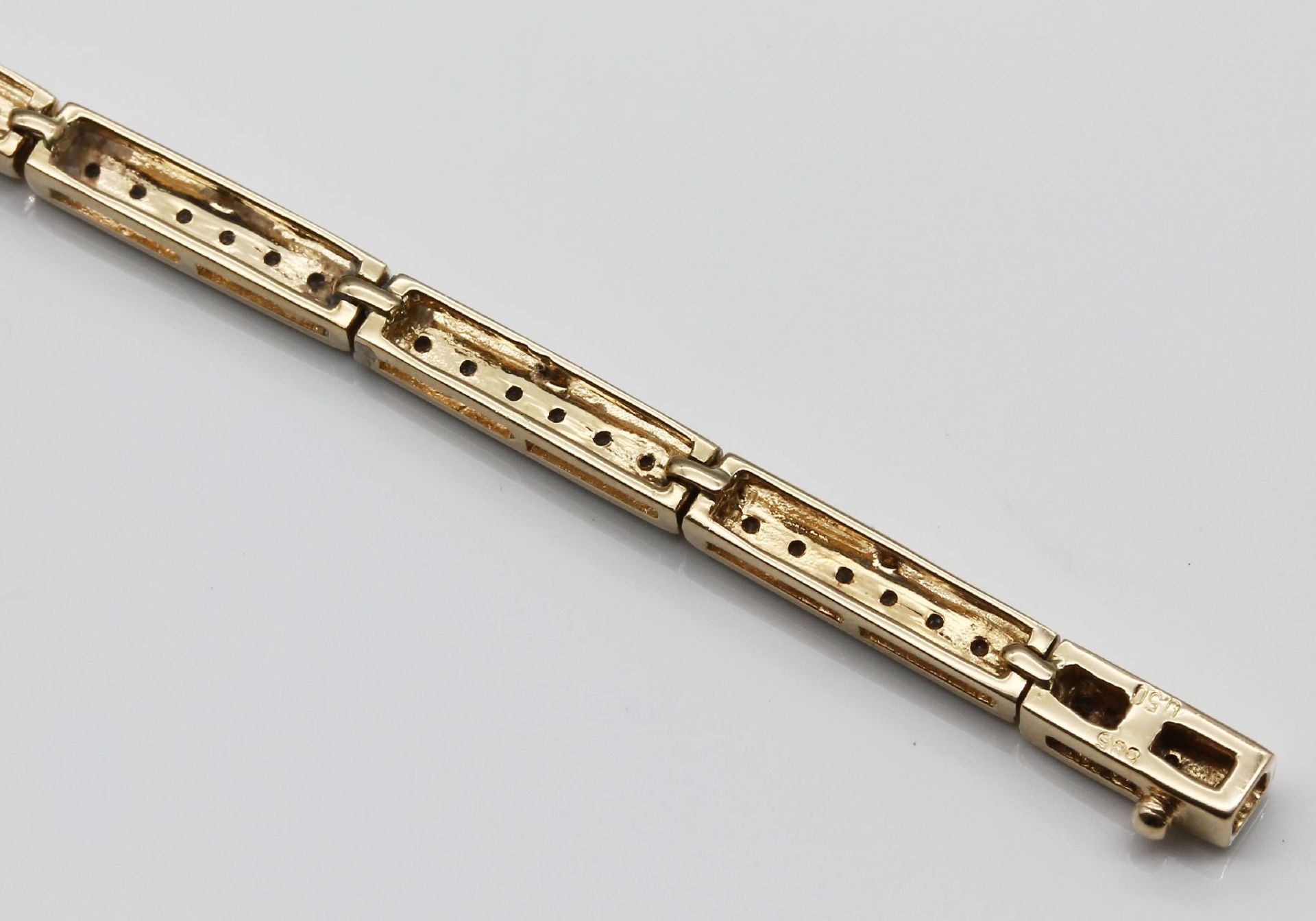 14 kt Gold Diamant-Armband, GG/WG 585/000, rechteckige - Image 5 of 5